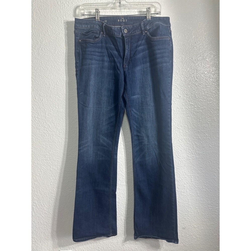 White House Black Market The Boot Dark Wash Bootcut Jeans Womens 12 Mid Rise